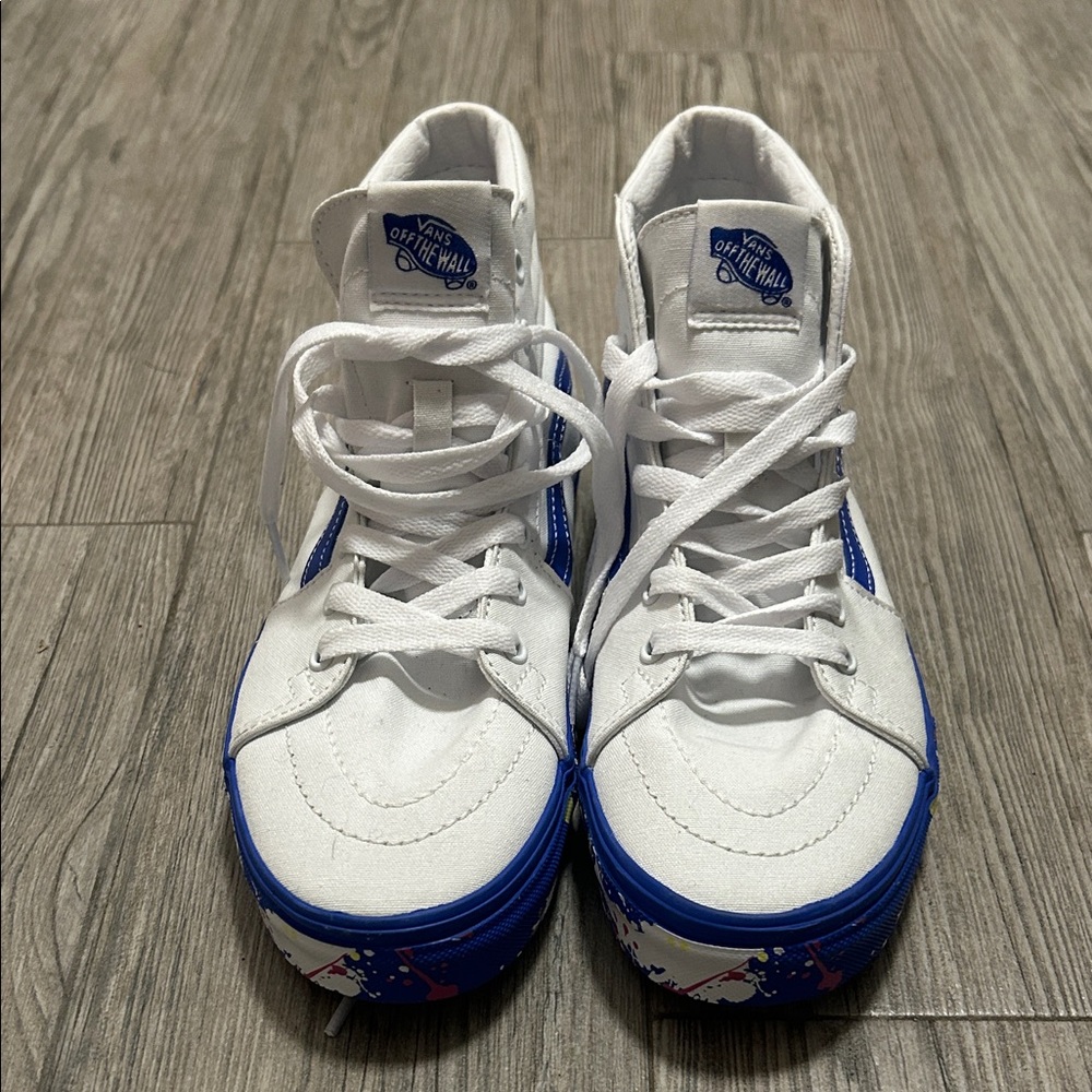 Vans White and Blue Sneakers